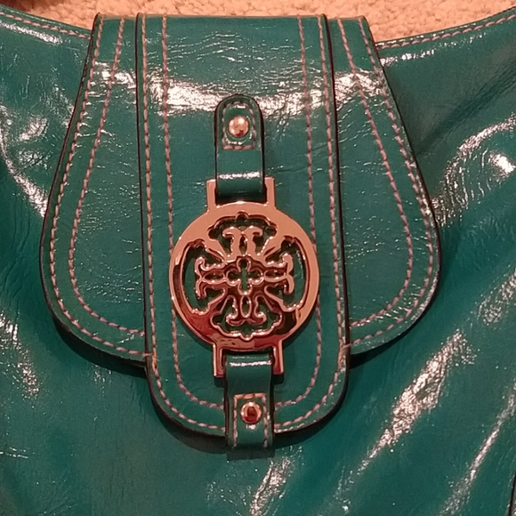 Teal medallion shoulder bag - Picture 6 of 11